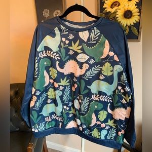 NWOT Women’s Dinosaur Long-Sleeve Fleece Sweatshirt